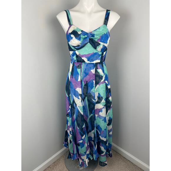Anthropologie Hutch Printed Twist Front Ruffle Hem Dress Small - Picture 1 of 7